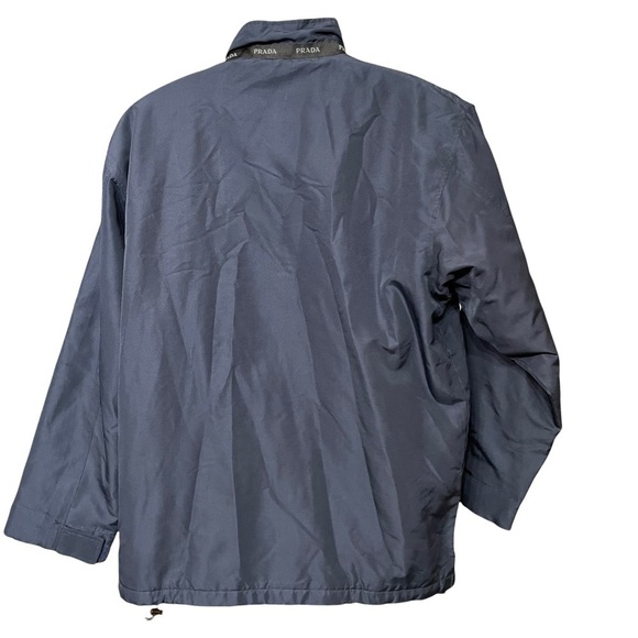 Prada Navy Blue Zip Up Mens Windbreaker Jacket Size M - Picture 7 of 12